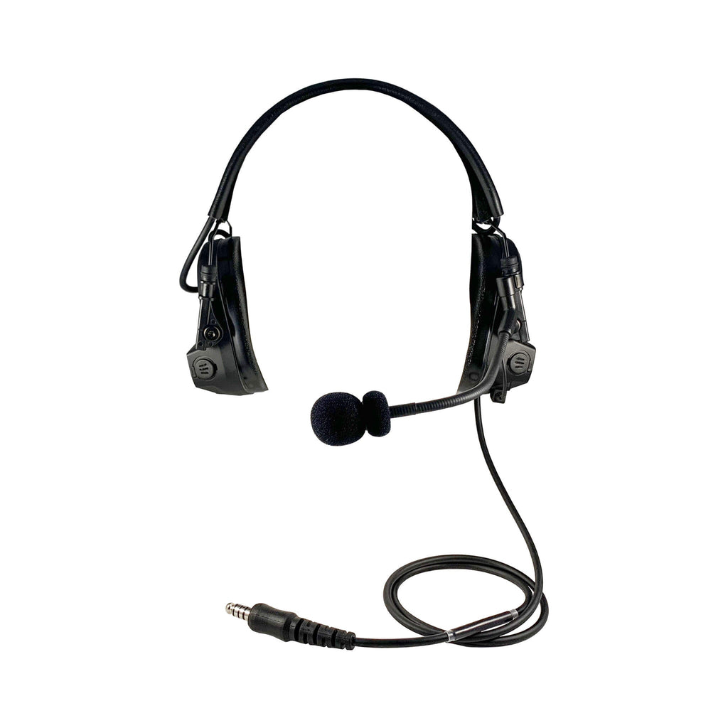 PolTact V1 Tactical Comms Headset w/ Active Hearing Protection & Quick Disconnect (Hirose) Adapter - All Kenwood Multi-Pin TK & NX Series
