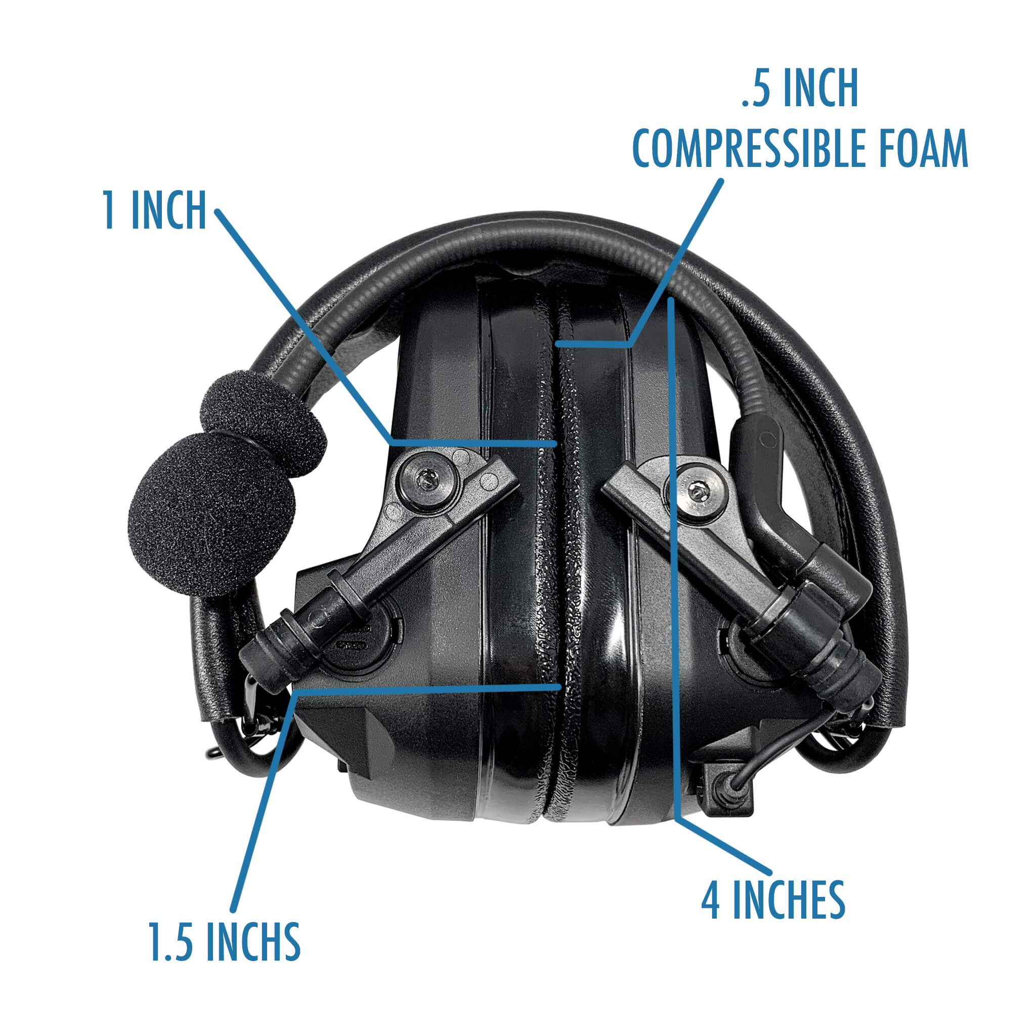 PolTact V1 Tactical Comms Headset w/ Active Hearing Protection - Harris: XL-150/P, XG-100/P, XL-185/P/Pi, XL-200/P/Pi, XL-400