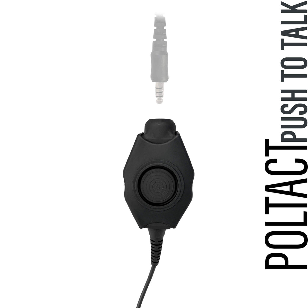 Tactical Radio Adapter/PTT for Headset(w/ Electret Mic): NATO/Military Wiring, OTTO, 3M Peltor ComTac, XPI, Helicopter, & More - 2 Pin Motorola HYT Tekk BearCom Blackbox & More