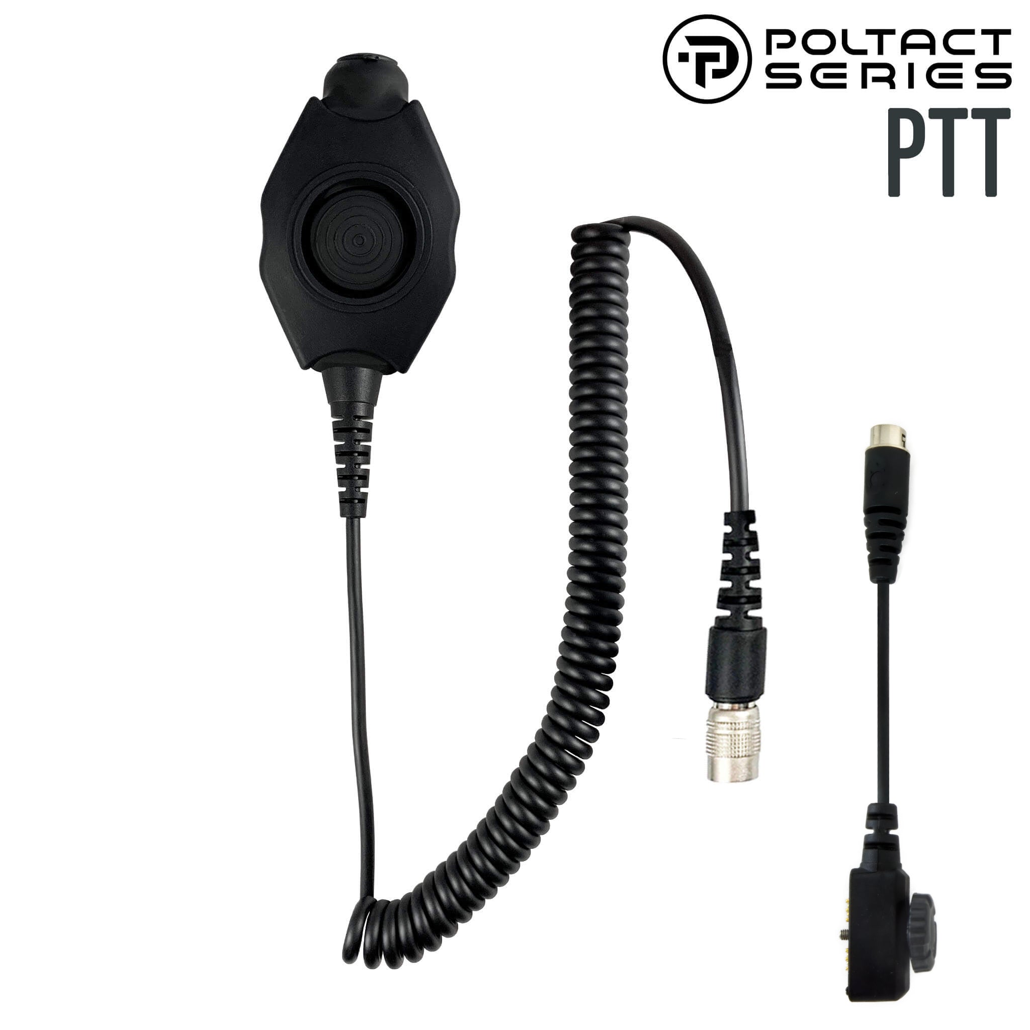 Tactical Radio PTT for Headset w/ Quick Disconnect(Hirose): NATO/Military Wiring, Gentex, Ops-Core, OTTO, 3M Peltor ComTac, XPI, MSA, Helicopter, & More - Sonim XP5, X5s, XP5plus, XP5s, XP8, XP10, SoftBank