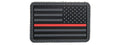 3D US Flag Reverse PVC Patch w/ Red Stripe (Color: Black)