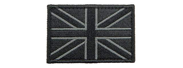 Embroidered UK Flag Patch (Color: Black)