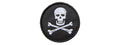 Embroidered Round Jolly Roger Patch (Color: Black and White)