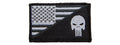 Embroidered US Swat Flag with Punisher Patch (Color: Black and White)