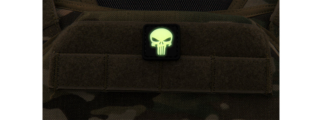 Glow in the Dark Small Punisher PVC Patch (Front Glow)