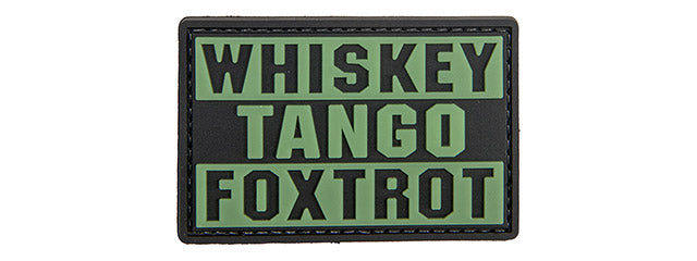 Glow in the Dark Whiskey Tango Foxtrot PVC Patch