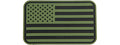 Large Forward US Flag PVC Patch (Color: Black and Yellow)