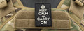 Keep Calm and Carry On PVC Patch (Color: Black)