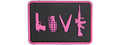 Love-Pistol, Grenade, Knife, Rifle PVC Patch (Color: Pink)