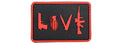 Love-Pistol, Grenade, Knife, Rifle PVC Patch (Color: Red)