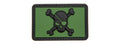 Pirate Skull with Cross Bones PVC Patch (Color: Forest Green)