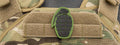 Grenade w/ Green Background PVC Patch (Color: Black)