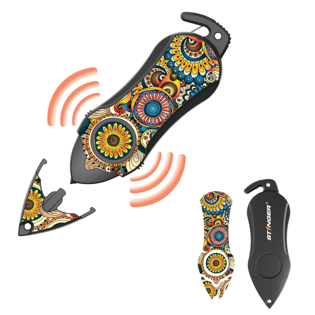 Personal Alarm Keychain Safety Emergency Tool (Mandala)