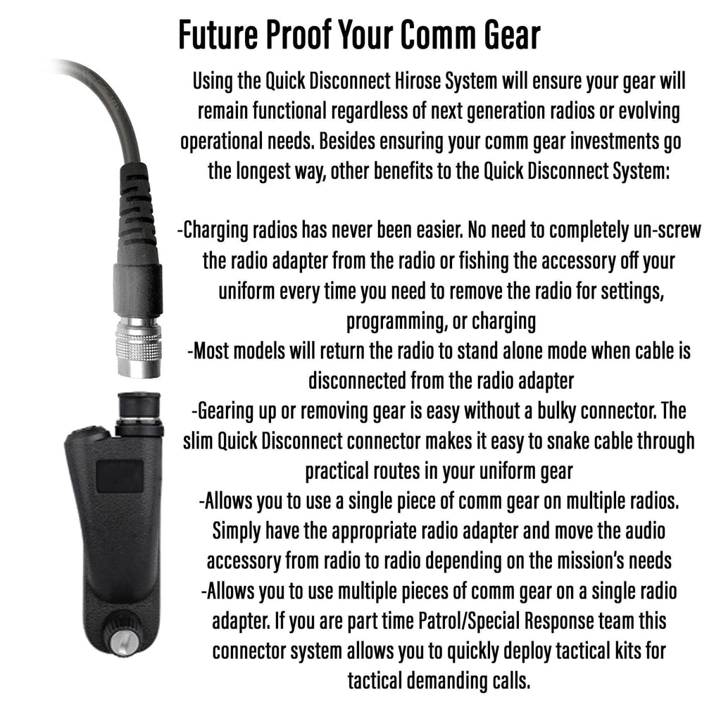 In Helmet & Push To Talk Kit - Quick Disconnect (Hirose): Yaesu 2 Pin: FT-65, FT25, FT-4XR, FT-4VR