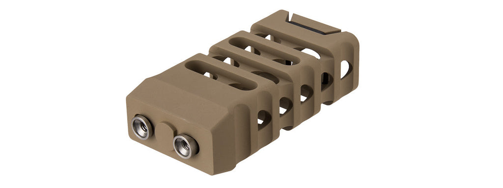 RANGER ARMORY SKELETONIZED STRAIGHT CUT KEYMOD SHORT VERTICAL FORWARD GRIP (TAN)