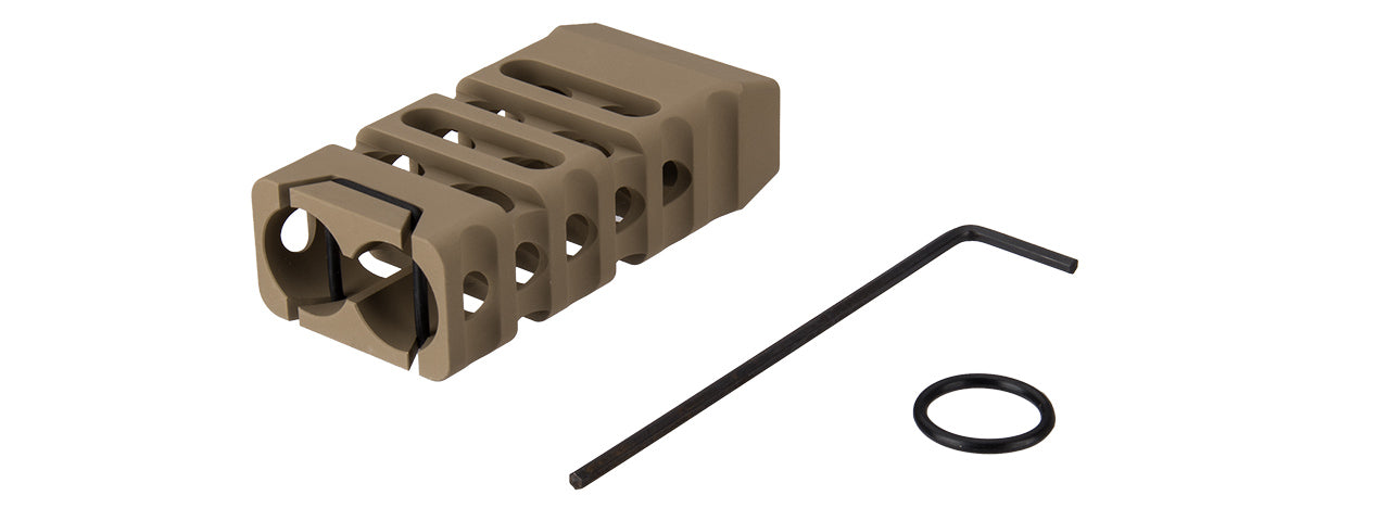 RANGER ARMORY SKELETONIZED STRAIGHT CUT KEYMOD SHORT VERTICAL FORWARD GRIP (TAN)