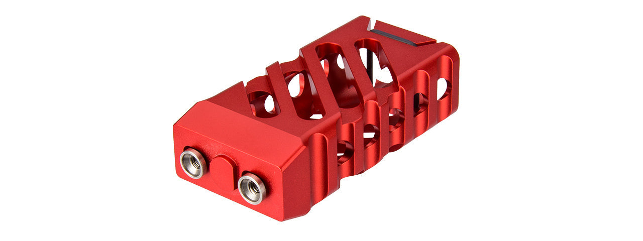 RANGER ARMORY SKELETONIZED STRAIGHT CUT KEYMOD SHORT VERTICAL FORWARD GRIP (RED)