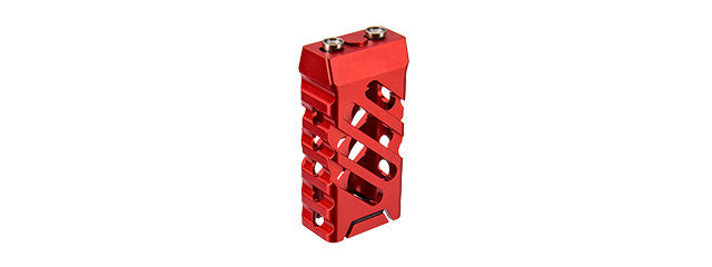 RANGER ARMORY SKELETONIZED STRAIGHT CUT KEYMOD SHORT VERTICAL FORWARD GRIP (RED)