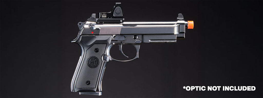 KLI KL-92 AI Optic Ready Silver Version 6mm Dual Power CO2/Gas Blowback Airsoft Pistol - (Silver)