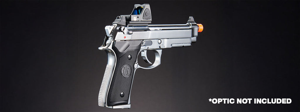 KLI KL-92 AI Optic Ready Silver Version 6mm Dual Power CO2/Gas Blowback Airsoft Pistol - (Silver)