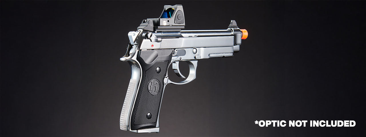 KLI KL-92 AI Optic Ready Silver Version 6mm Dual Power CO2/Gas Blowback Airsoft Pistol - (Silver)