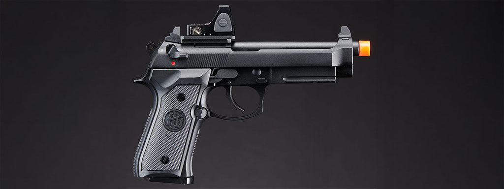 KLI KL-92 AI Optic Ready 6mm Dual Power CO2/Gas Blowback Airsoft Pistol Red Dot Combo - (Black)