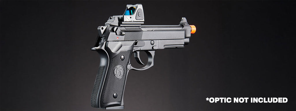 KLI KL-92 AI Optic Ready 6mm Dual Power CO2/Gas Blowback Airsoft Pistol - (Black)