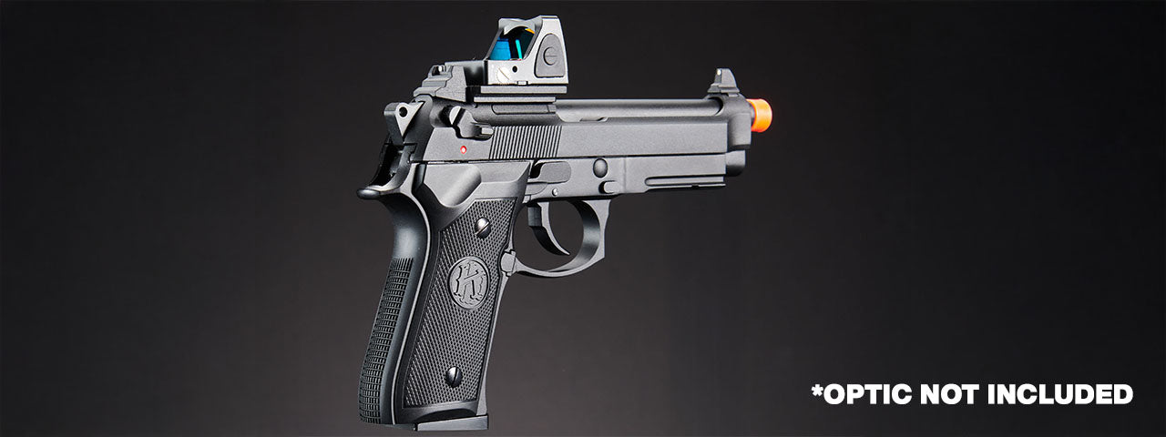 KLI KL-92 AI Optic Ready 6mm Dual Power CO2/Gas Blowback Airsoft Pistol - (Black)