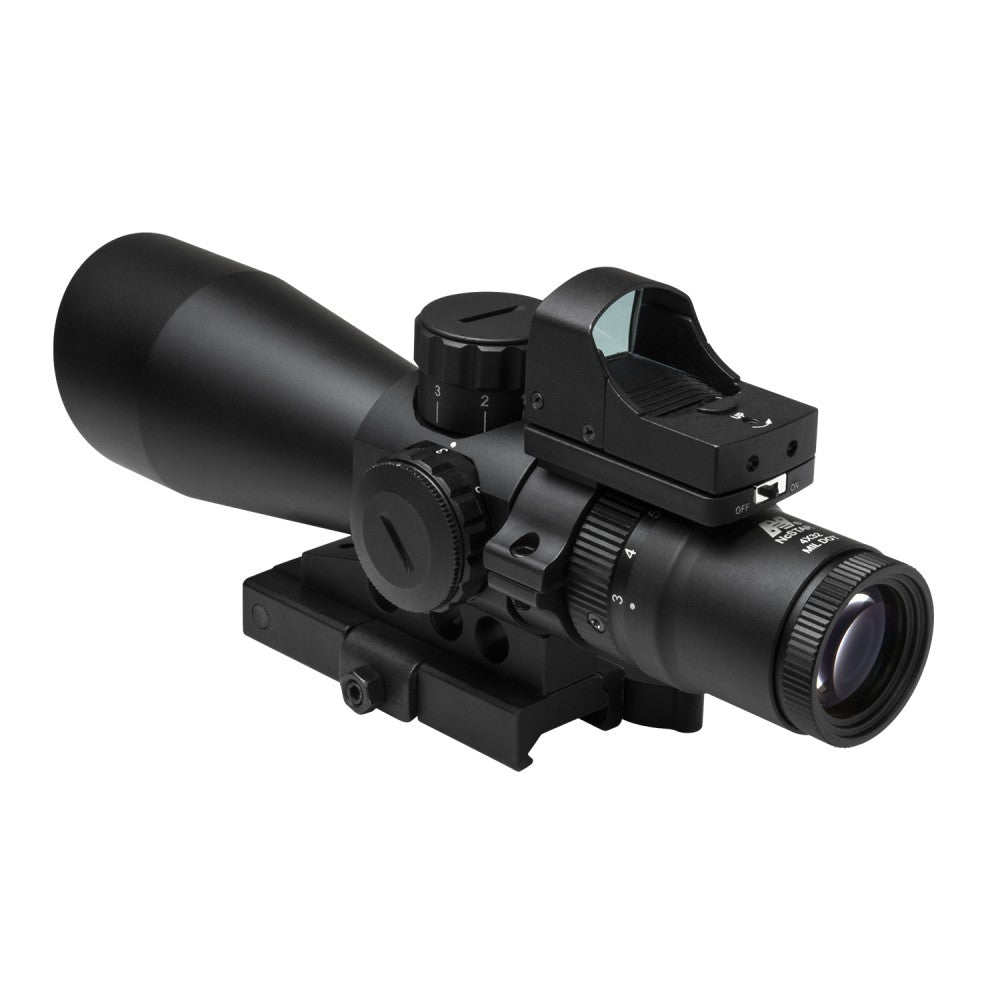 NCSTAR USS GEN II 3-9X42 MIL DOT SCOPE RED DOT SIGHT COMBO - BLACK