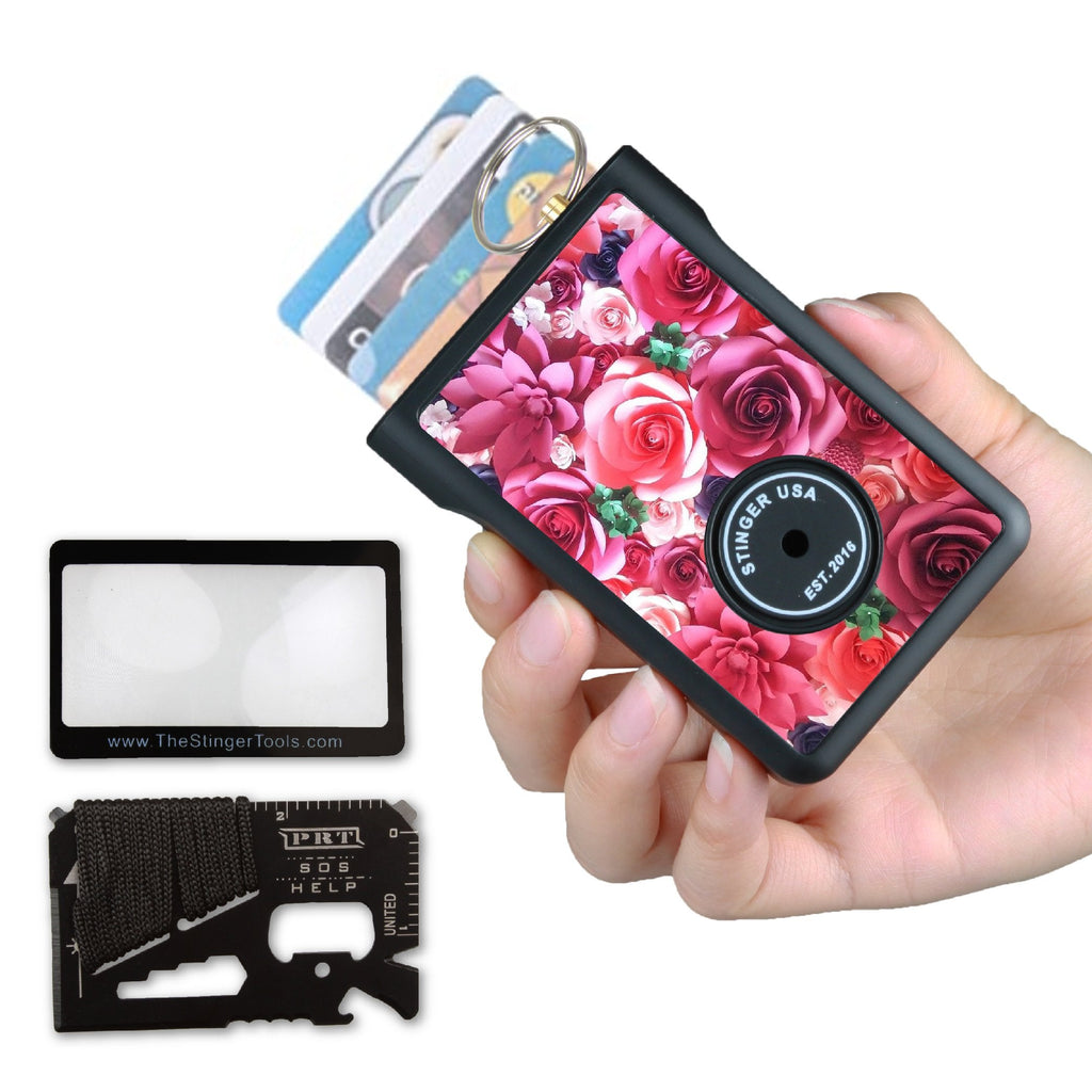 Safety Wallet With Personal Alarm Multi Functional Tool (Pink Marble)