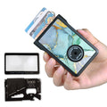 Safety Wallet With Personal Alarm Multi Functional Tool (Green Marble)