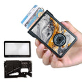 Safety Wallet With Personal Alarm Multi Functional Tool (Black Marble)