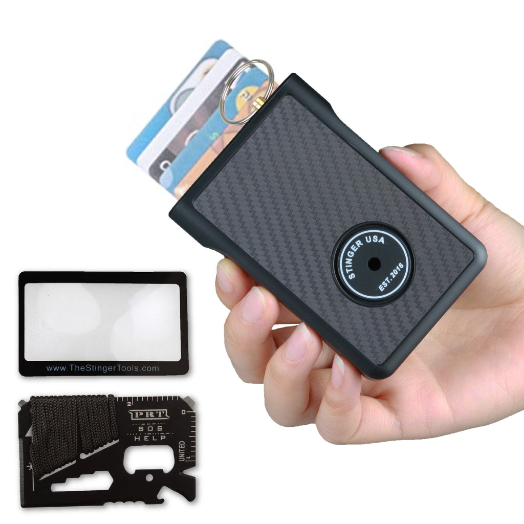 Safety Wallet With Personal Alarm Multi Functional Tool (Green Flower)