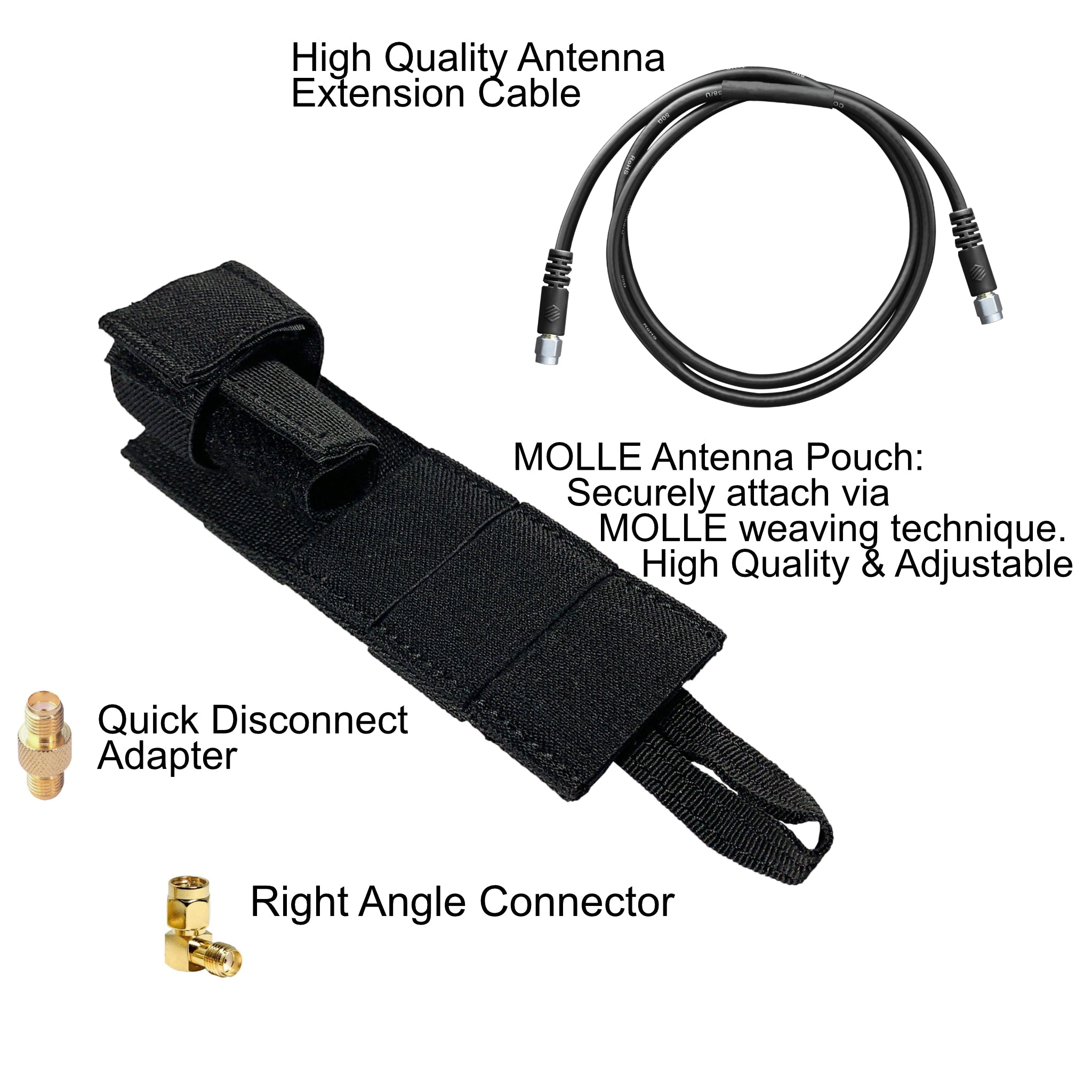 Tactical Antenna Relocation Kit(Black, Tan, or Green) - Harris/Selex/Marconi /Bowman SPR, PRR, & IISR Radios