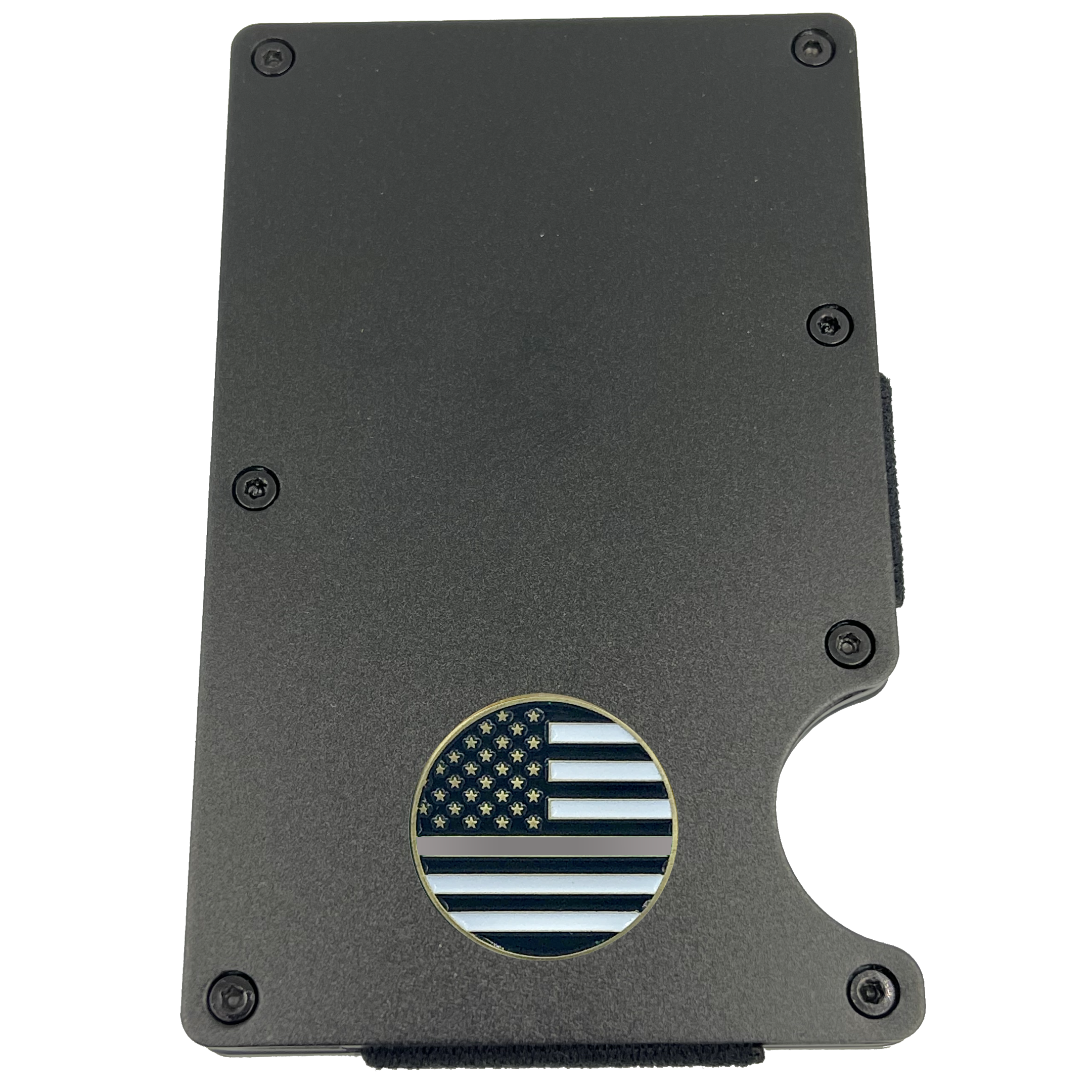 EL3-009 Thin Gray Line Correctional Officer Money Clip RFID Blocking Front Pocket Wallet Premium Minimalist Wallets for Men Minimalist Slim Credit Card Holder Business Card Holder Mens Aluminum Metal Wallet CO Corrections