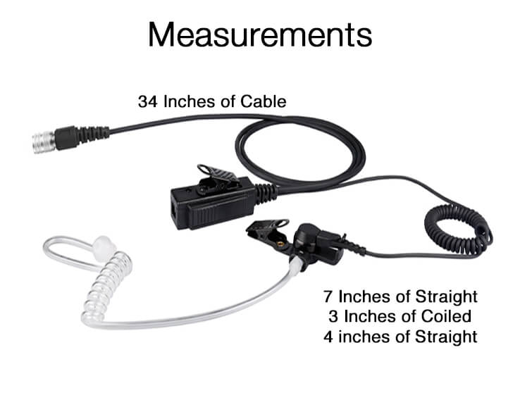 Mic & Earpiece Radio Kit - Quick Disconnect (Hirose) Harris XL-150/P, XG-100/P, XL-185/P/Pi, XL-200/P/Pi, XL-400
