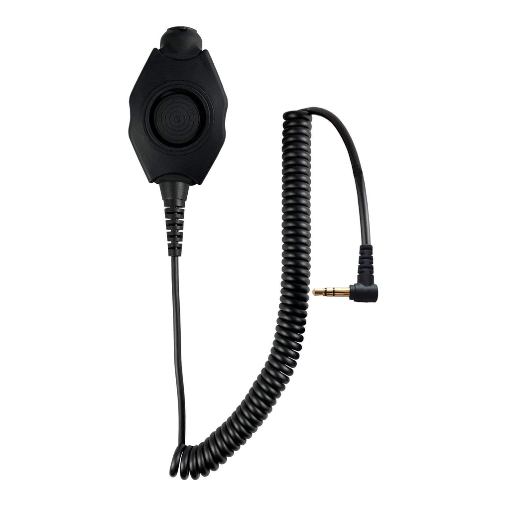 Tactical Radio Adapter/PTT for Headset(Hirose)(w/ Electret Mic): NATO/Military Wiring, OTTO, 3M Peltor ComTac, XPI, Helicopter, & More - 1 Pin Motorola, Cobra, Garmin FRS Radios