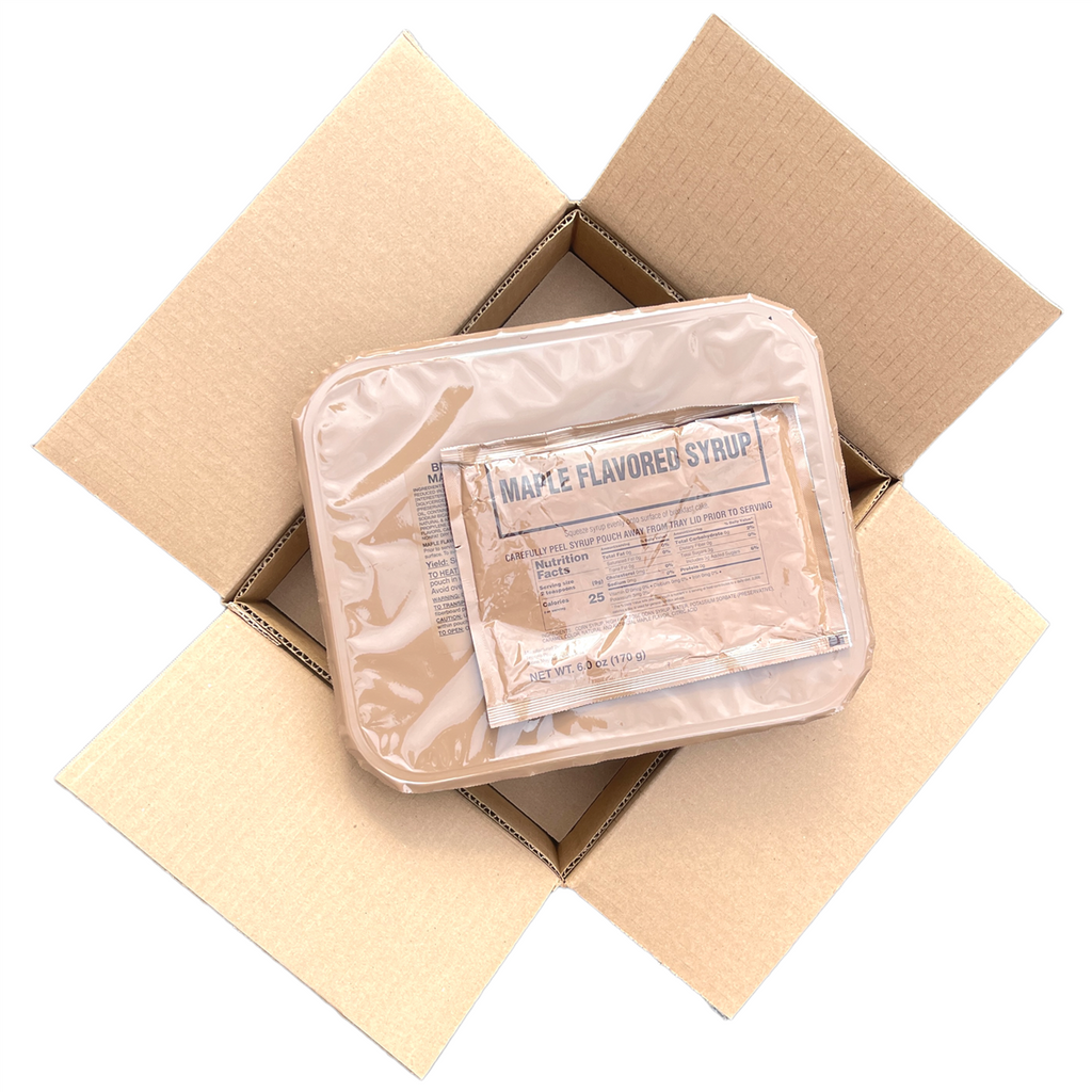 Military MRE Tray Pack, Breakfast Cake with Maple Syrup, Ready to Eat (UGR Component)