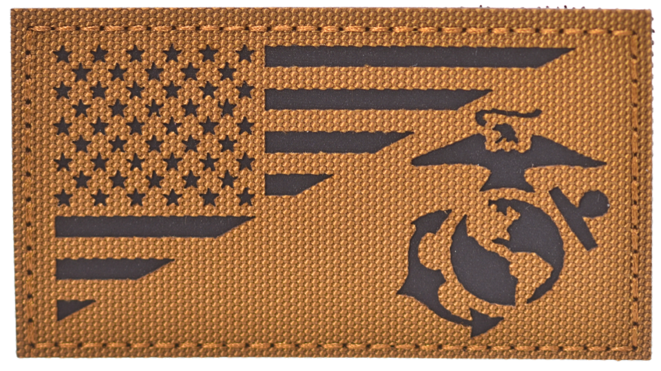 American Flag / USMC IR Patch - Coyote Brown