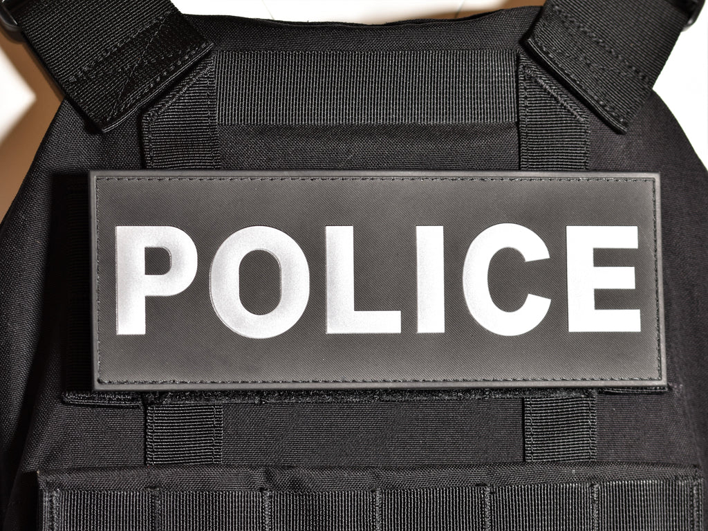 Reflective Plate Carrier Patch (3"x8") - POLICE