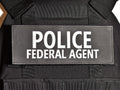 Reflective Plate Carrier Patch (3"x8") - POLICE FEDERAL AGENT