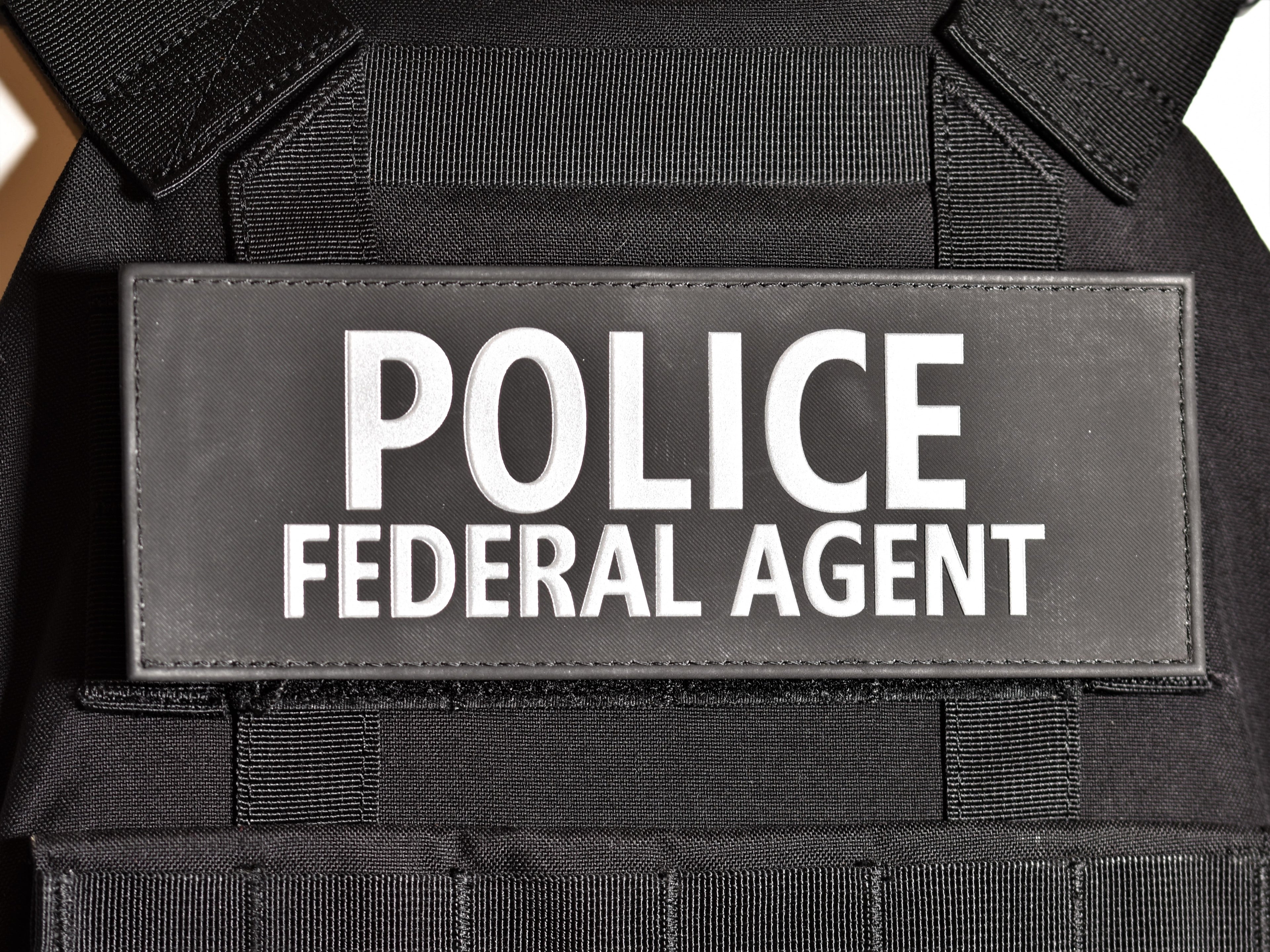 Reflective Plate Carrier Patch (3"x8") - POLICE FEDERAL AGENT