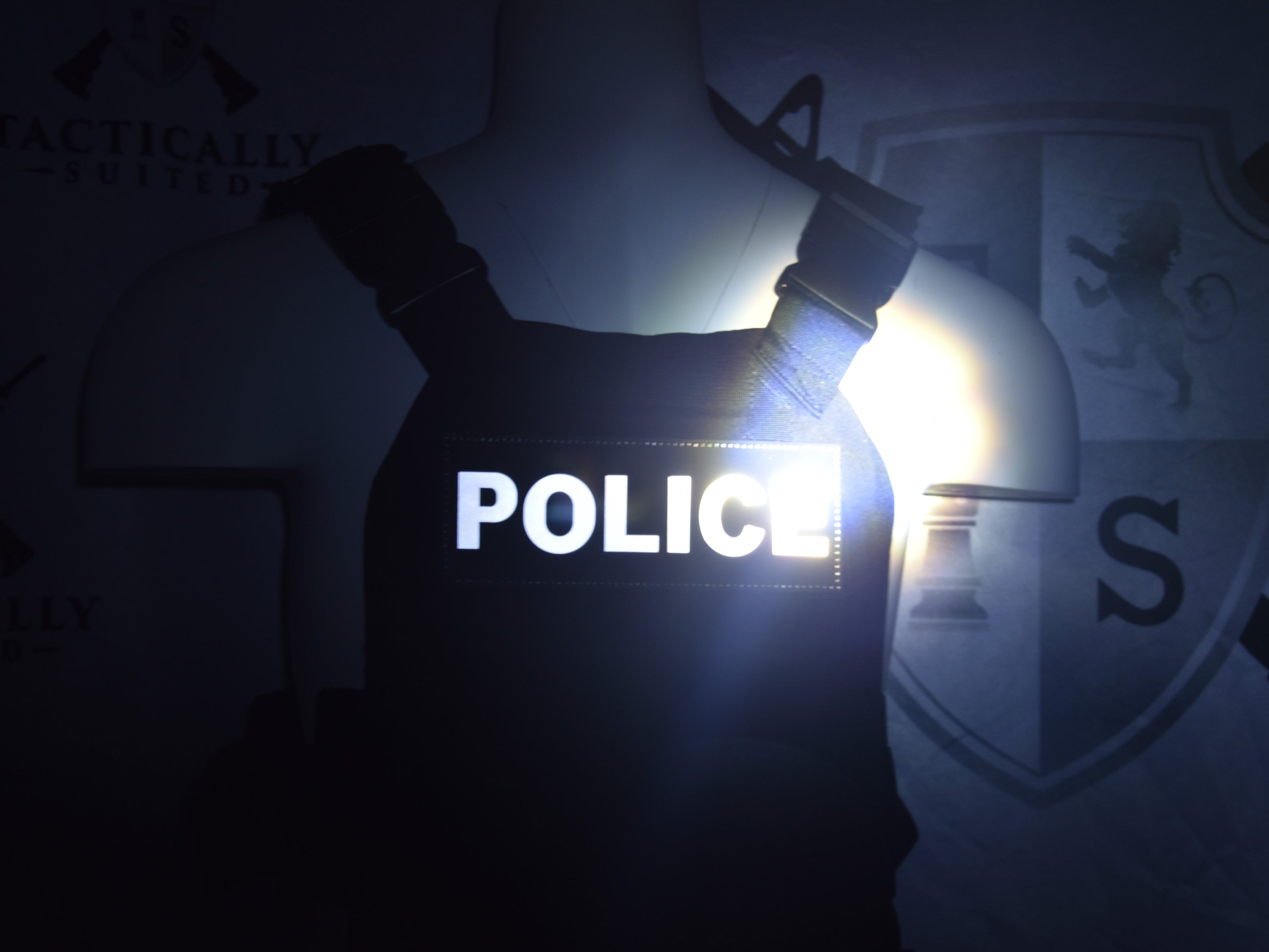 Reflective Plate Carrier Patch (3"x8") - POLICE FEDERAL AGENT