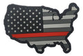 US Flag Map PVC Patch with Red Line