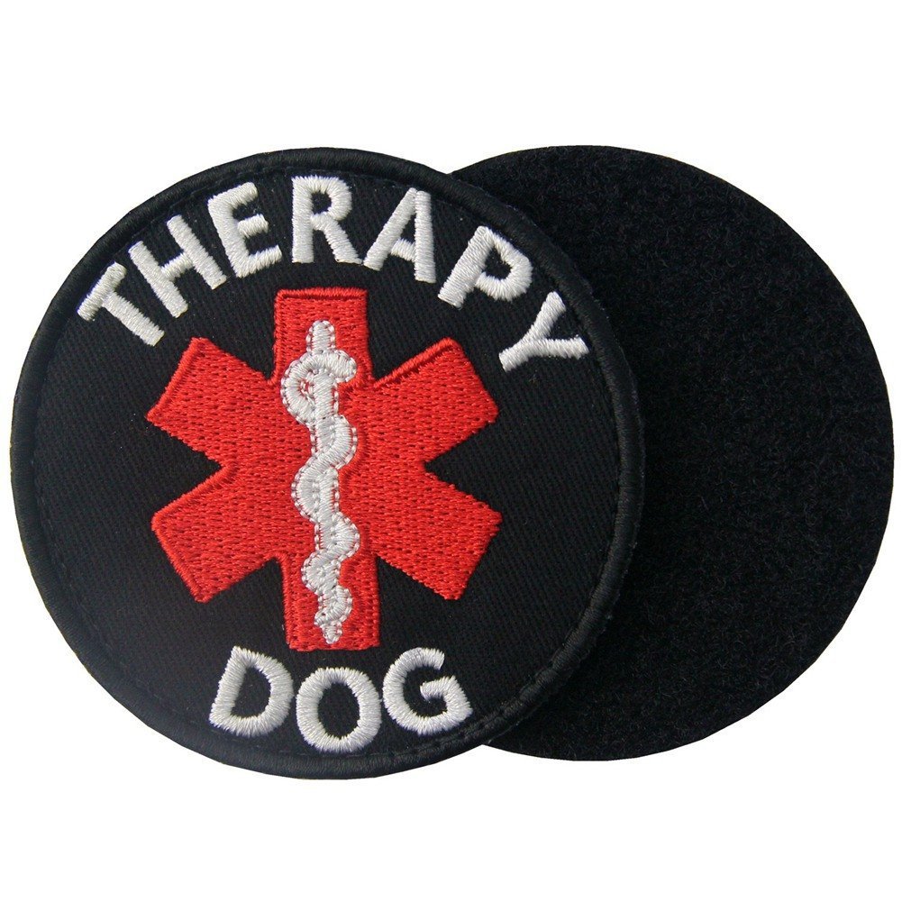 Therapy Dog - Round Embroidered Patch