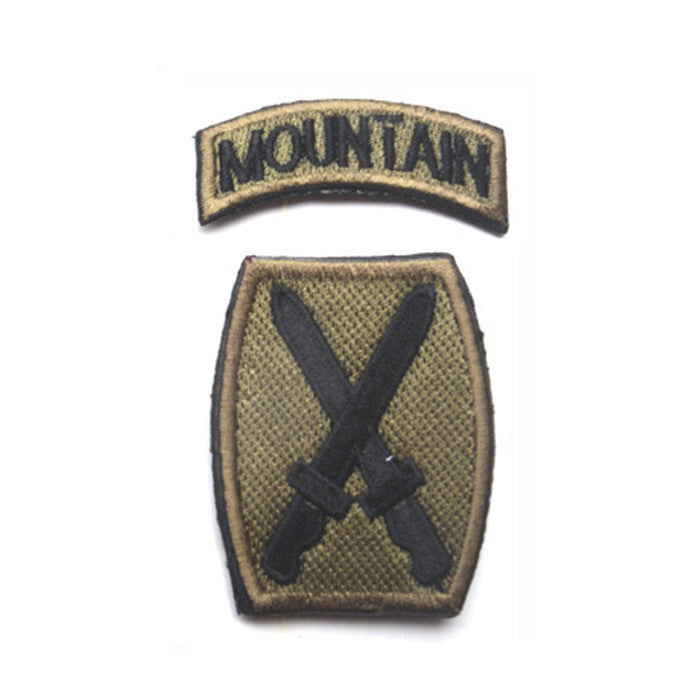 Army Mountain Division - Green and Black - Embroidered Patch