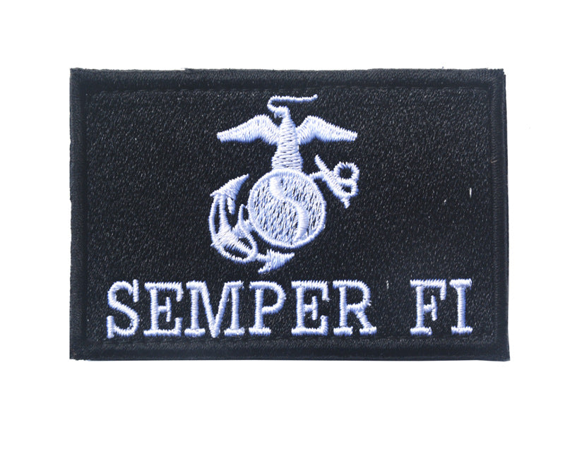 Semper Fi With EGA - White and Black - Embroidered Patch