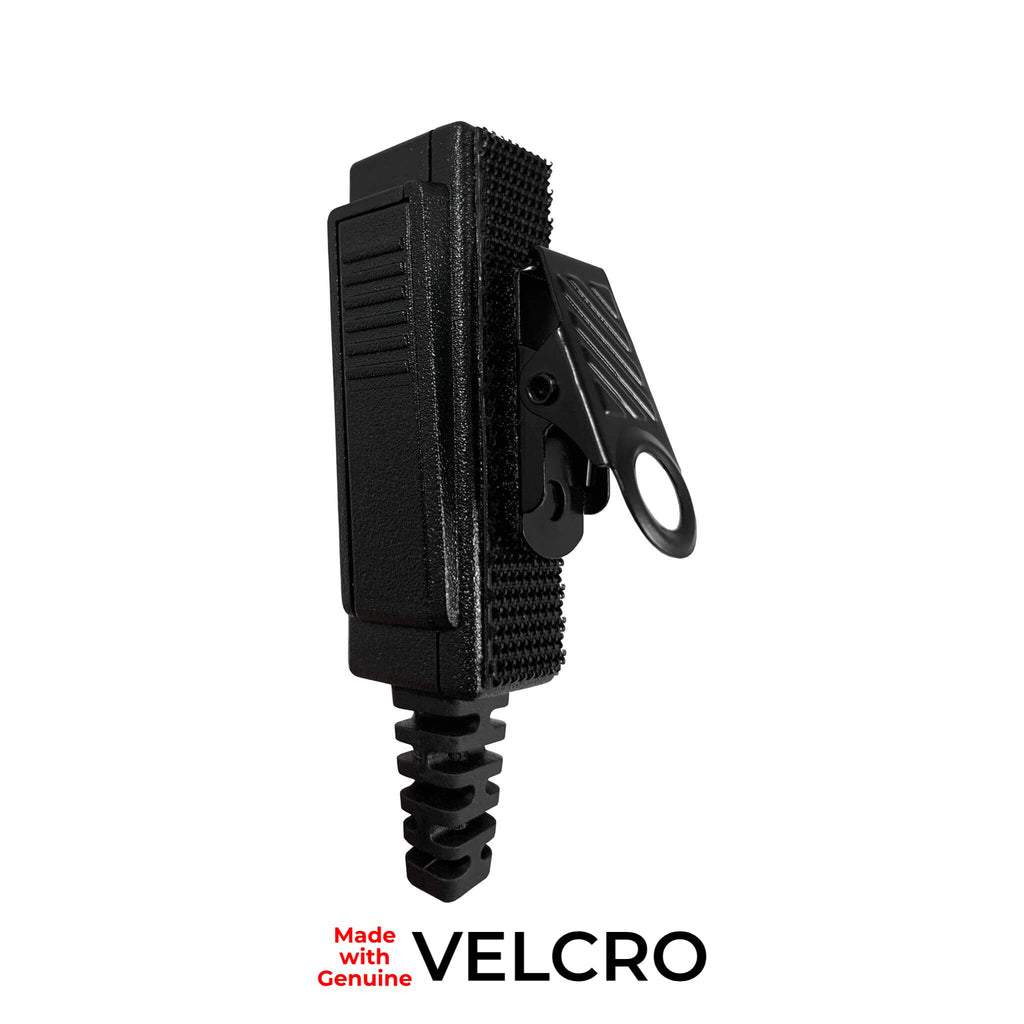 Velcro Tactical Mic & Earpiece Braided Fiber Kit w/ Quick Disconnect (Hirose) - Harris & M/A-Com 700P/Pi, 710P, P5100 / P7100 / P7200 Series & More