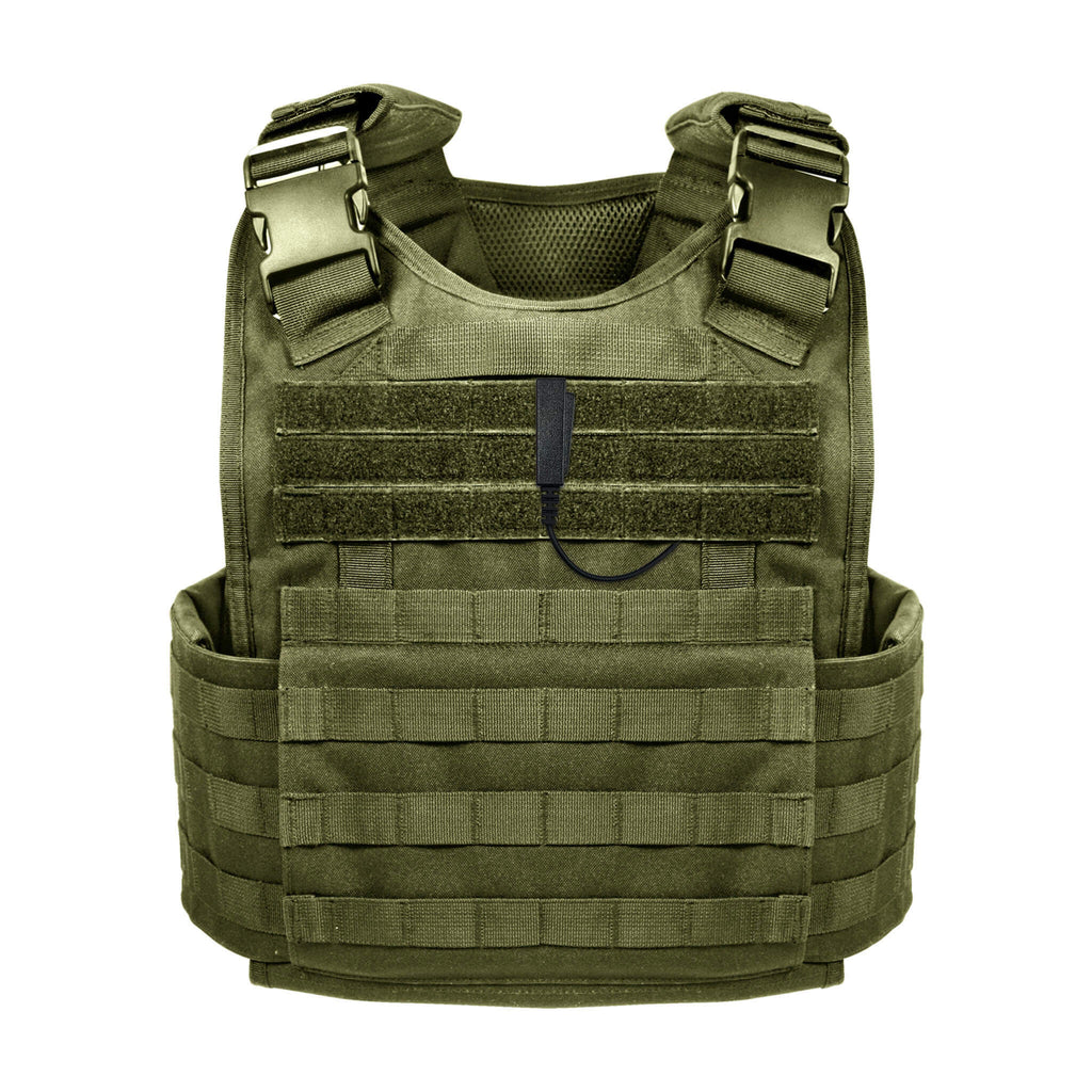 Velcro Tactical/Professional Mic & Earpiece Braided Fiber Kit- 2 Pin Motorola HYT Tekk BearCom Blackbox & More