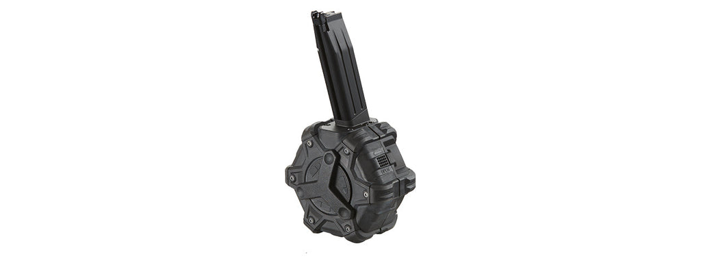 WE-Tech 350 Round Drum Magazine for Hi-Capa 5.1 Gas Blowback Airsoft Pistols - (Black)